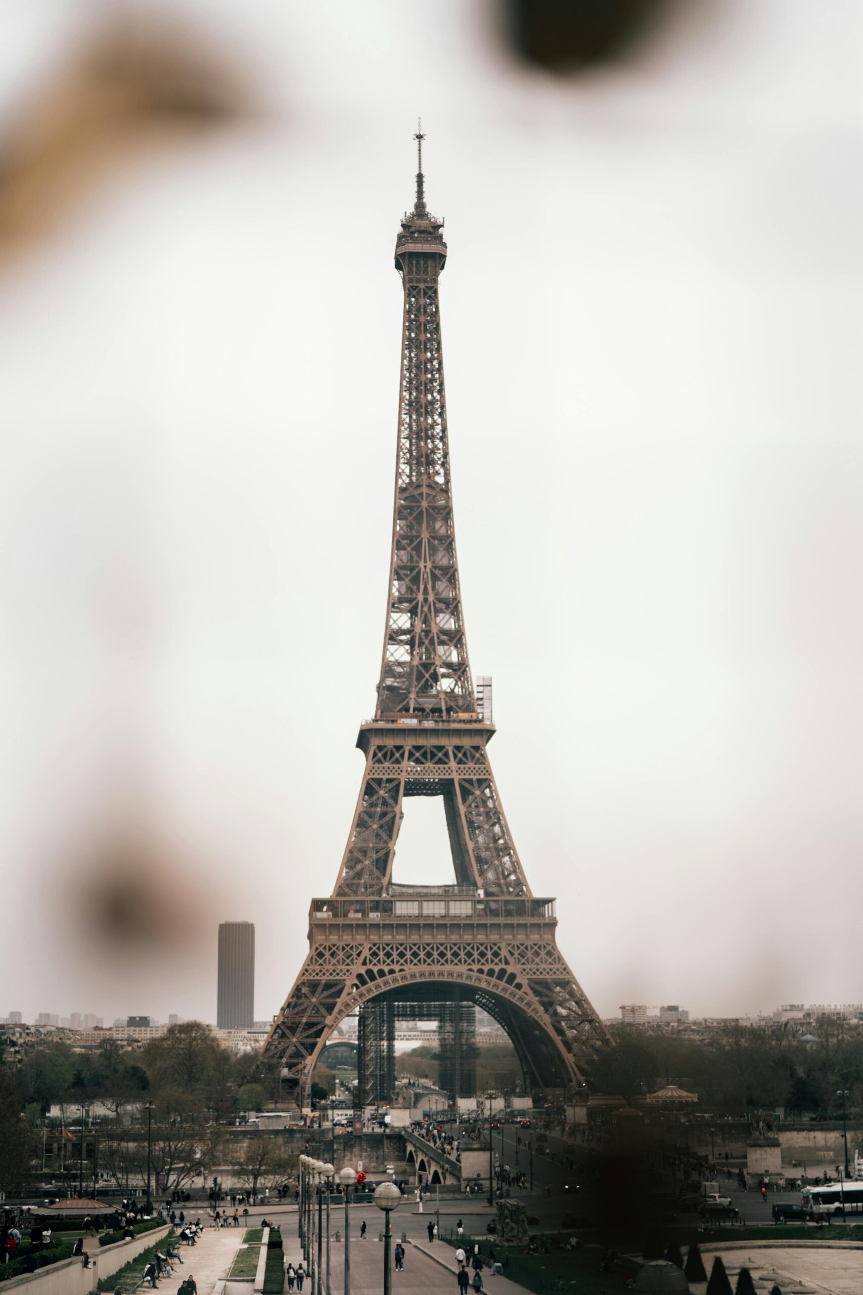 Eiffel Tower at sunset with panoramic views of Paris.